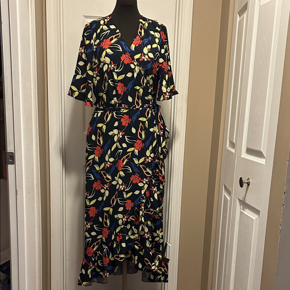 ELOQUII Floral Wrap Dress